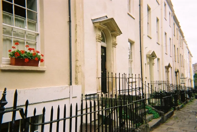 Terraced houses on Bellevue in Clifton, Bristol